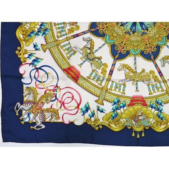 Hermes Multicolor Carousel Silk Scarf - Picture 5 of 12